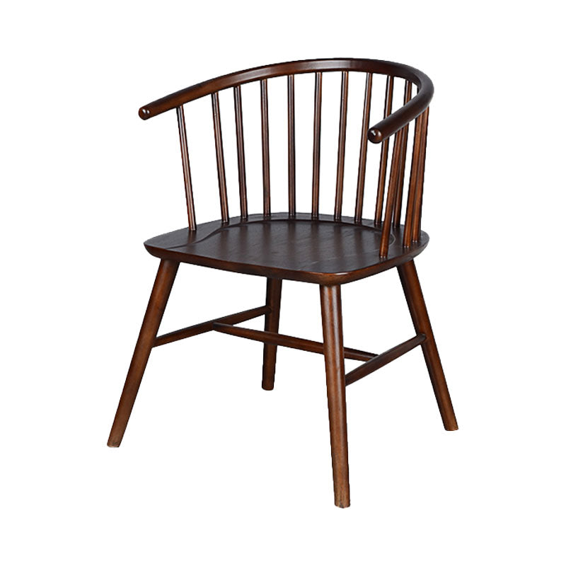 Modern Style Windsor Back Chair Dining Arm Chairs with Wooden Legs for Kitchen Walnut 1 Piece Clearhalo ' kitchen&dining_furn' 'Dining Chairs' 'Dining Tables & Seating' 'dining_chair' 'furn' 'furn_dining_chair' 'Furniture' 'furniture_dining_chair' 'Kitchen & Dining Furniture' 'kitchen' 4666268