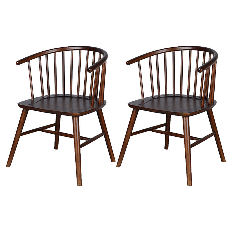 Modern Style Windsor Back Chair Dining Arm Chairs with Wooden Legs for Kitchen Walnut 2 Piece Set Clearhalo ' kitchen&dining_furn' 'Dining Chairs' 'Dining Tables & Seating' 'dining_chair' 'furn' 'furn_dining_chair' 'Furniture' 'furniture_dining_chair' 'Kitchen & Dining Furniture' 'kitchen' 4666270