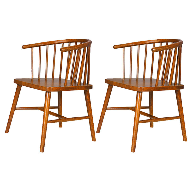 Modern Style Windsor Back Chair Dining Arm Chairs with Wooden Legs for Kitchen Dark Brown 2 Piece Set Clearhalo ' kitchen&dining_furn' 'Dining Chairs' 'Dining Tables & Seating' 'dining_chair' 'furn' 'furn_dining_chair' 'Furniture' 'furniture_dining_chair' 'Kitchen & Dining Furniture' 'kitchen' 4666277