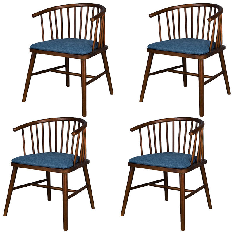 Modern Style Windsor Back Chair Dining Arm Chairs with Wooden Legs for Kitchen Navy 4 Piece Set Clearhalo ' kitchen&dining_furn' 'Dining Chairs' 'Dining Tables & Seating' 'dining_chair' 'furn' 'furn_dining_chair' 'Furniture' 'furniture_dining_chair' 'Kitchen & Dining Furniture' 'kitchen' 4666282