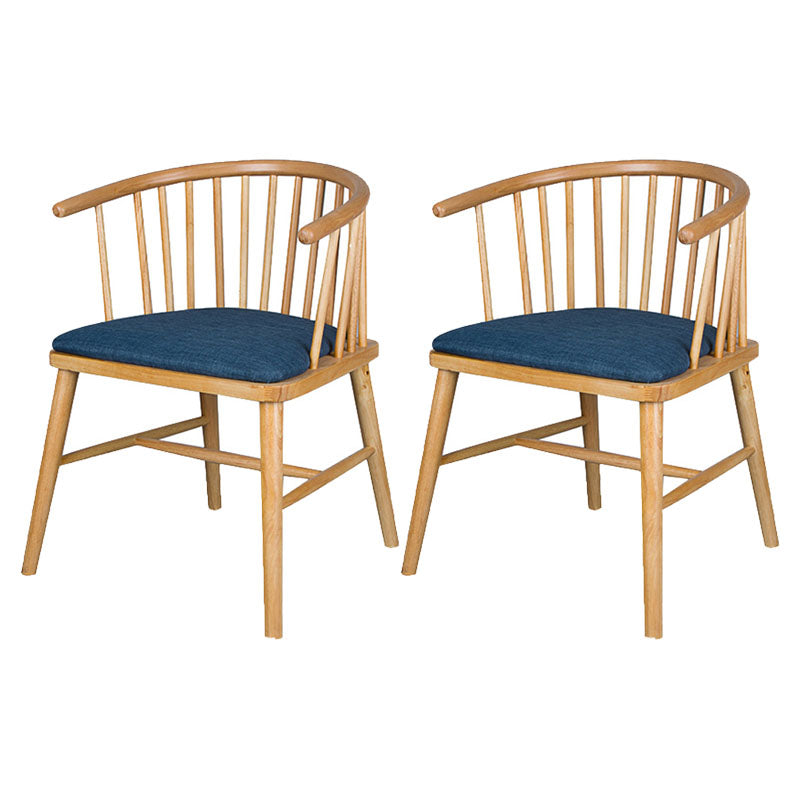 Modern Style Windsor Back Chair Dining Arm Chairs with Wooden Legs for Kitchen Dark Blue 2 Piece Set Clearhalo ' kitchen&dining_furn' 'Dining Chairs' 'Dining Tables & Seating' 'dining_chair' 'furn' 'furn_dining_chair' 'Furniture' 'furniture_dining_chair' 'Kitchen & Dining Furniture' 'kitchen' 4666287