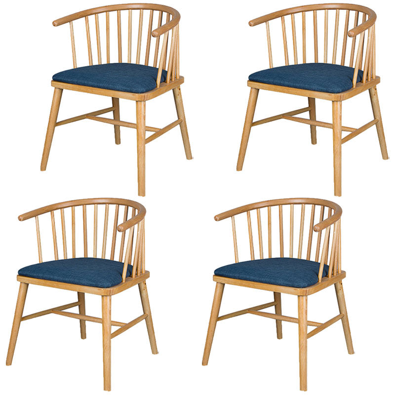 Modern Style Windsor Back Chair Dining Arm Chairs with Wooden Legs for Kitchen Dark Blue 4 Piece Set Clearhalo ' kitchen&dining_furn' 'Dining Chairs' 'Dining Tables & Seating' 'dining_chair' 'furn' 'furn_dining_chair' 'Furniture' 'furniture_dining_chair' 'Kitchen & Dining Furniture' 'kitchen' 4666288