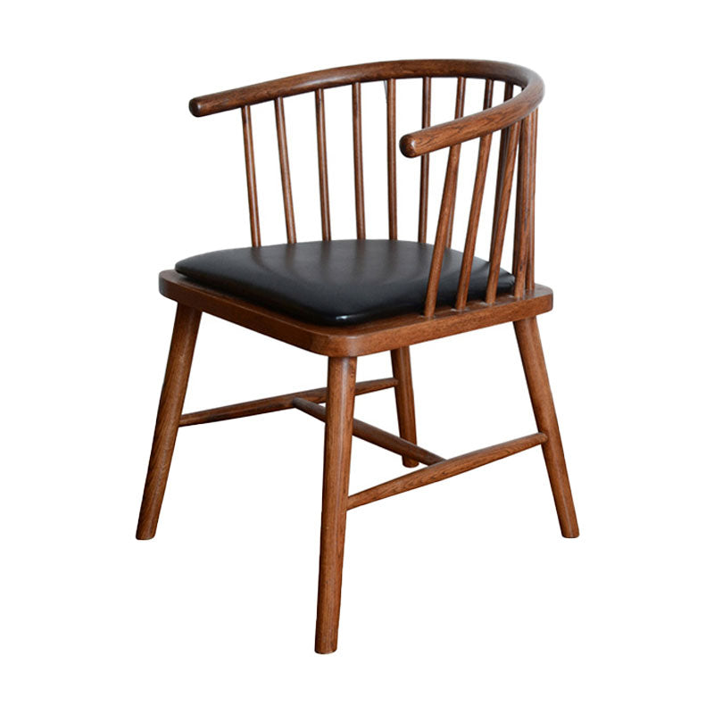 Modern Style Windsor Back Chair Dining Arm Chairs with Wooden Legs for Kitchen Black 1 Piece Clearhalo ' kitchen&dining_furn' 'Dining Chairs' 'Dining Tables & Seating' 'dining_chair' 'furn' 'furn_dining_chair' 'Furniture' 'furniture_dining_chair' 'Kitchen & Dining Furniture' 'kitchen' 4666289