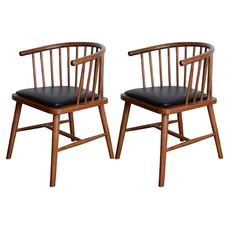 Modern Style Windsor Back Chair Dining Arm Chairs with Wooden Legs for Kitchen Black 2 Piece Set Clearhalo ' kitchen&dining_furn' 'Dining Chairs' 'Dining Tables & Seating' 'dining_chair' 'furn' 'furn_dining_chair' 'Furniture' 'furniture_dining_chair' 'Kitchen & Dining Furniture' 'kitchen' 4666290