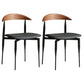Industrial Style Leather Dining Side Chair Open Back Dining Side Chair Black 2 Piece Set Clearhalo ' kitchen&dining_furn' 'Dining Chairs' 'Dining Tables & Seating' 'dining_chair' 'furn' 'furn_dining_chair' 'Furniture' 'furniture_dining_chair' 'Kitchen & Dining Furniture' 'kitchen' 4666310