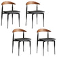 Industrial Style Leather Dining Side Chair Open Back Dining Side Chair Black 4 Piece Set Clearhalo ' kitchen&dining_furn' 'Dining Chairs' 'Dining Tables & Seating' 'dining_chair' 'furn' 'furn_dining_chair' 'Furniture' 'furniture_dining_chair' 'Kitchen & Dining Furniture' 'kitchen' 4666312