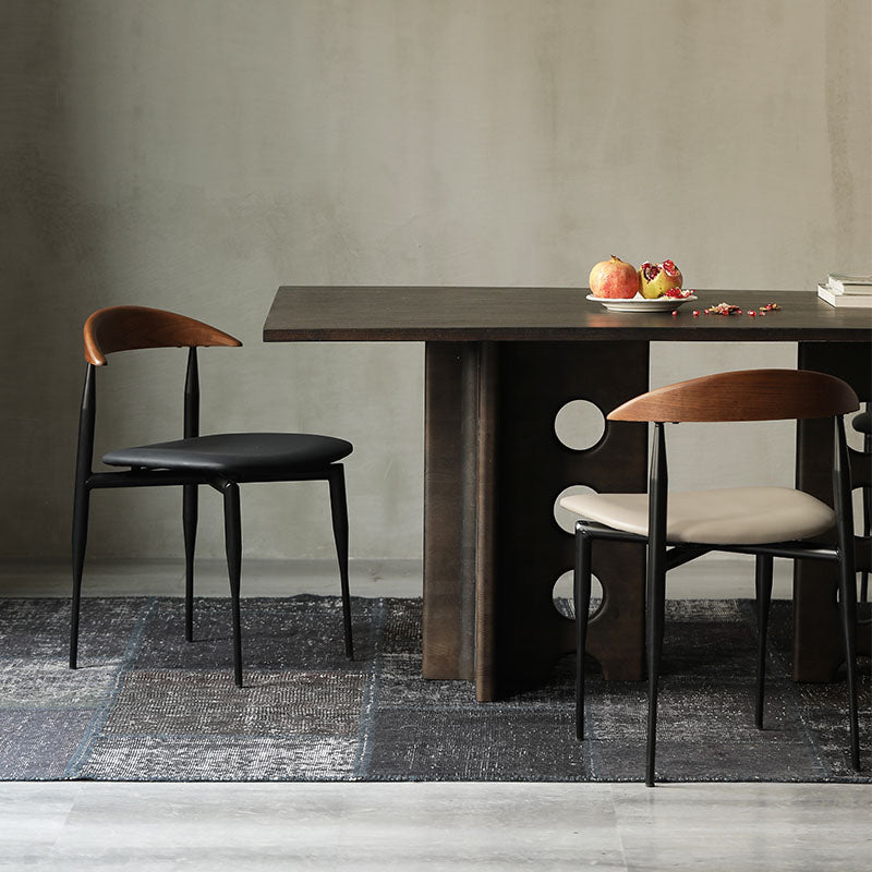 Industrial Style Leather Dining Side Chair Open Back Dining Side Chair Clearhalo ' kitchen&dining_furn' 'Dining Chairs' 'Dining Tables & Seating' 'dining_chair' 'furn' 'furn_dining_chair' 'Furniture' 'furniture_dining_chair' 'Kitchen & Dining Furniture' 'kitchen' 4666313