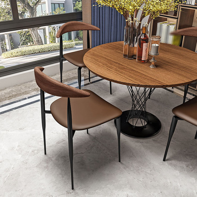 Industrial Style Leather Dining Side Chair Open Back Dining Side Chair Clearhalo ' kitchen&dining_furn' 'Dining Chairs' 'Dining Tables & Seating' 'dining_chair' 'furn' 'furn_dining_chair' 'Furniture' 'furniture_dining_chair' 'Kitchen & Dining Furniture' 'kitchen' 4666314