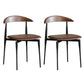 Industrial Style Leather Dining Side Chair Open Back Dining Side Chair Brown 2 Piece Set Clearhalo ' kitchen&dining_furn' 'Dining Chairs' 'Dining Tables & Seating' 'dining_chair' 'furn' 'furn_dining_chair' 'Furniture' 'furniture_dining_chair' 'Kitchen & Dining Furniture' 'kitchen' 4666316