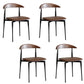 Industrial Style Leather Dining Side Chair Open Back Dining Side Chair Brown 4 Piece Set Clearhalo ' kitchen&dining_furn' 'Dining Chairs' 'Dining Tables & Seating' 'dining_chair' 'furn' 'furn_dining_chair' 'Furniture' 'furniture_dining_chair' 'Kitchen & Dining Furniture' 'kitchen' 4666318