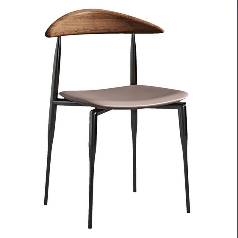 Industrial Style Leather Dining Side Chair Open Back Dining Side Chair Grey 1 Piece Clearhalo ' kitchen&dining_furn' 'Dining Chairs' 'Dining Tables & Seating' 'dining_chair' 'furn' 'furn_dining_chair' 'Furniture' 'furniture_dining_chair' 'Kitchen & Dining Furniture' 'kitchen' 4666321