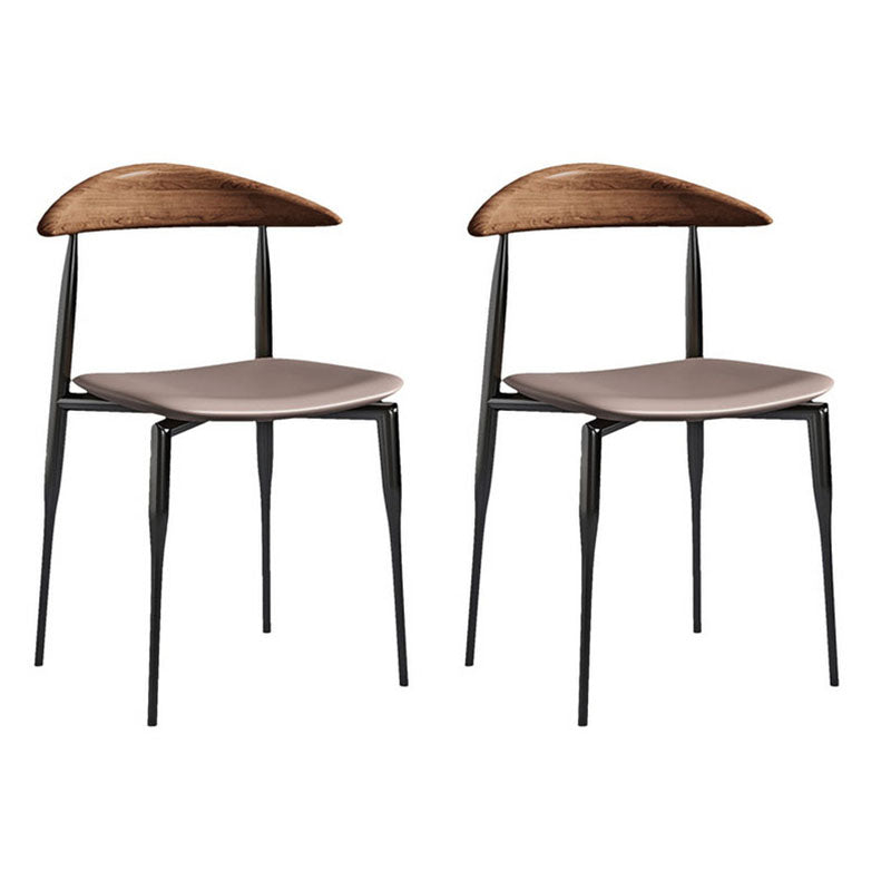 Industrial Style Leather Dining Side Chair Open Back Dining Side Chair Grey 2 Piece Set Clearhalo ' kitchen&dining_furn' 'Dining Chairs' 'Dining Tables & Seating' 'dining_chair' 'furn' 'furn_dining_chair' 'Furniture' 'furniture_dining_chair' 'Kitchen & Dining Furniture' 'kitchen' 4666323