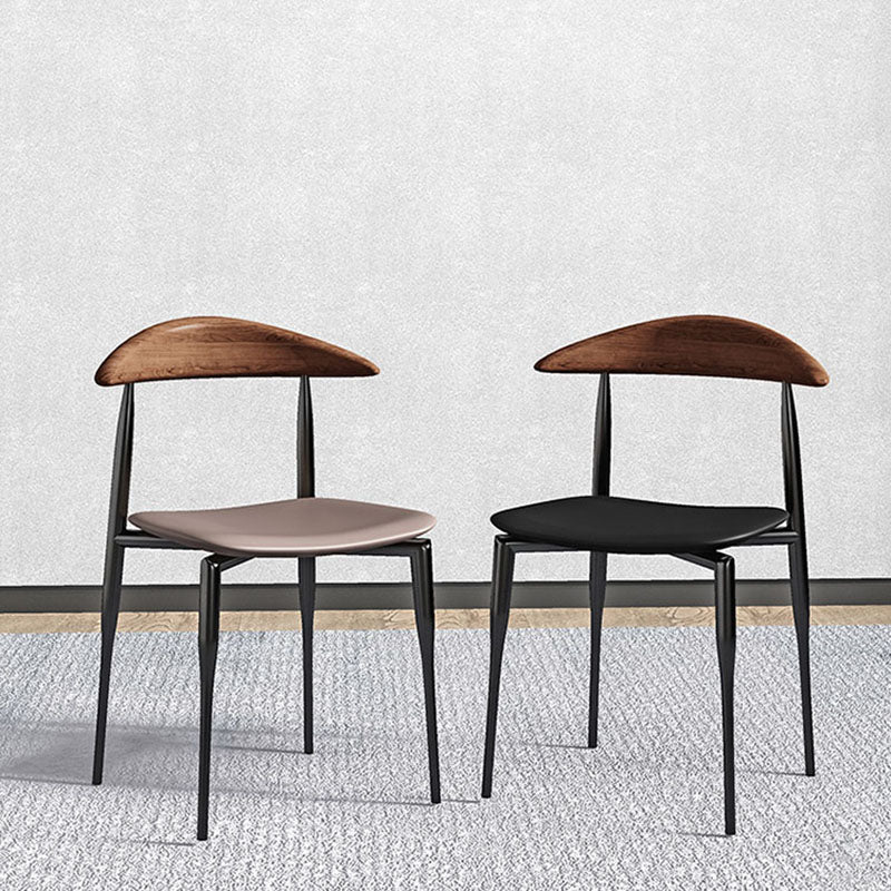 Industrial Style Leather Dining Side Chair Open Back Dining Side Chair Clearhalo ' kitchen&dining_furn' 'Dining Chairs' 'Dining Tables & Seating' 'dining_chair' 'furn' 'furn_dining_chair' 'Furniture' 'furniture_dining_chair' 'Kitchen & Dining Furniture' 'kitchen' 4666325