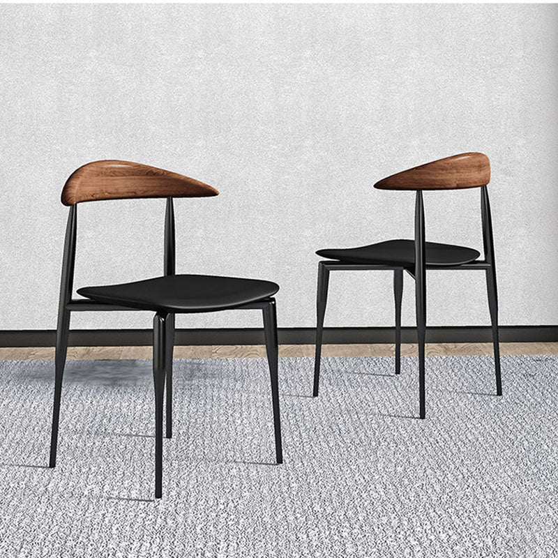 Industrial Style Leather Dining Side Chair Open Back Dining Side Chair Clearhalo ' kitchen&dining_furn' 'Dining Chairs' 'Dining Tables & Seating' 'dining_chair' 'furn' 'furn_dining_chair' 'Furniture' 'furniture_dining_chair' 'Kitchen & Dining Furniture' 'kitchen' 4666328