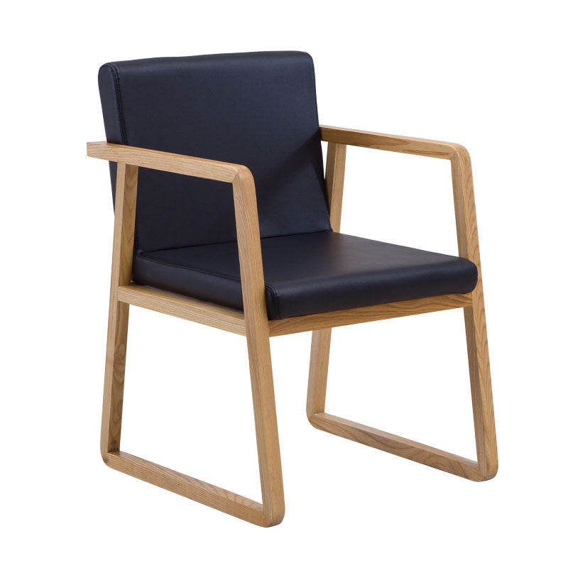 Modern Style Chairs Dining Arm Chair with Wooden Legs for Kitchen Black 1 Piece Clearhalo ' kitchen&dining_furn' 'Dining Chairs' 'Dining Tables & Seating' 'dining_chair' 'furn' 'furn_dining_chair' 'Furniture' 'furniture_dining_chair' 'Kitchen & Dining Furniture' 'kitchen' 4666331