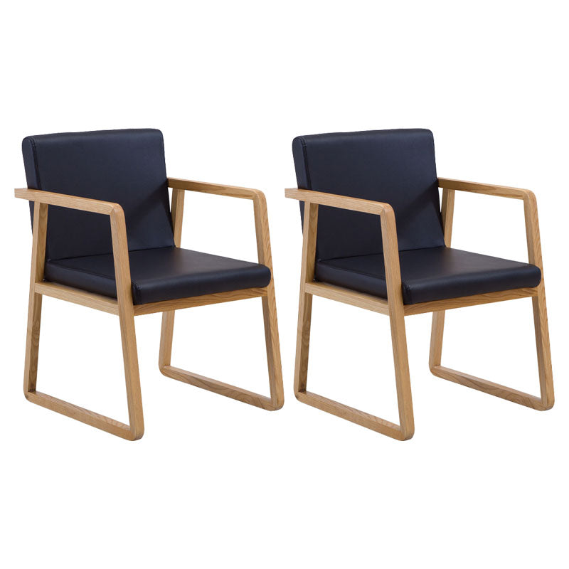 Modern Style Chairs Dining Arm Chair with Wooden Legs for Kitchen Black 2 Piece Set Clearhalo ' kitchen&dining_furn' 'Dining Chairs' 'Dining Tables & Seating' 'dining_chair' 'furn' 'furn_dining_chair' 'Furniture' 'furniture_dining_chair' 'Kitchen & Dining Furniture' 'kitchen' 4666332