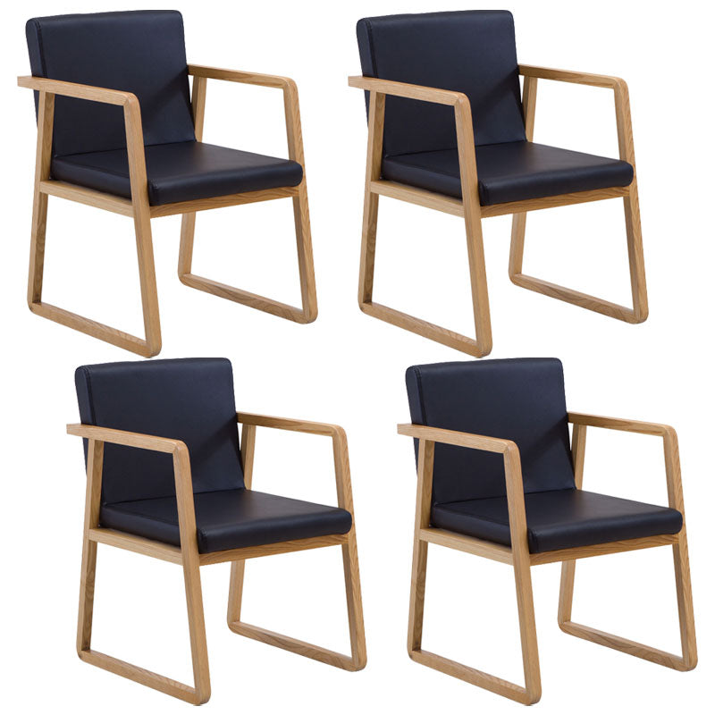 Modern Style Chairs Dining Arm Chair with Wooden Legs for Kitchen Black 4 Piece Set Clearhalo ' kitchen&dining_furn' 'Dining Chairs' 'Dining Tables & Seating' 'dining_chair' 'furn' 'furn_dining_chair' 'Furniture' 'furniture_dining_chair' 'Kitchen & Dining Furniture' 'kitchen' 4666334