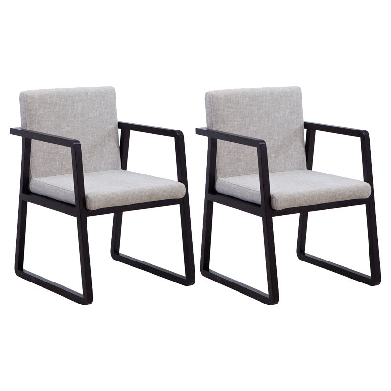 Modern Style Chairs Dining Arm Chair with Wooden Legs for Kitchen Dark Gray-White 2 Piece Set Clearhalo ' kitchen&dining_furn' 'Dining Chairs' 'Dining Tables & Seating' 'dining_chair' 'furn' 'furn_dining_chair' 'Furniture' 'furniture_dining_chair' 'Kitchen & Dining Furniture' 'kitchen' 4666345