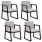 Modern Style Chairs Dining Arm Chair with Wooden Legs for Kitchen Dark Gray-White 4 Piece Set Clearhalo ' kitchen&dining_furn' 'Dining Chairs' 'Dining Tables & Seating' 'dining_chair' 'furn' 'furn_dining_chair' 'Furniture' 'furniture_dining_chair' 'Kitchen & Dining Furniture' 'kitchen' 4666347