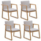 Modern Style Chairs Dining Arm Chair with Wooden Legs for Kitchen Light Gray-White 4 Piece Set Clearhalo ' kitchen&dining_furn' 'Dining Chairs' 'Dining Tables & Seating' 'dining_chair' 'furn' 'furn_dining_chair' 'Furniture' 'furniture_dining_chair' 'Kitchen & Dining Furniture' 'kitchen' 4666359