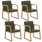 Modern Style Chairs Dining Arm Chair with Wooden Legs for Kitchen Dark Green 4 Piece Set Clearhalo ' kitchen&dining_furn' 'Dining Chairs' 'Dining Tables & Seating' 'dining_chair' 'furn' 'furn_dining_chair' 'Furniture' 'furniture_dining_chair' 'Kitchen & Dining Furniture' 'kitchen' 4666362