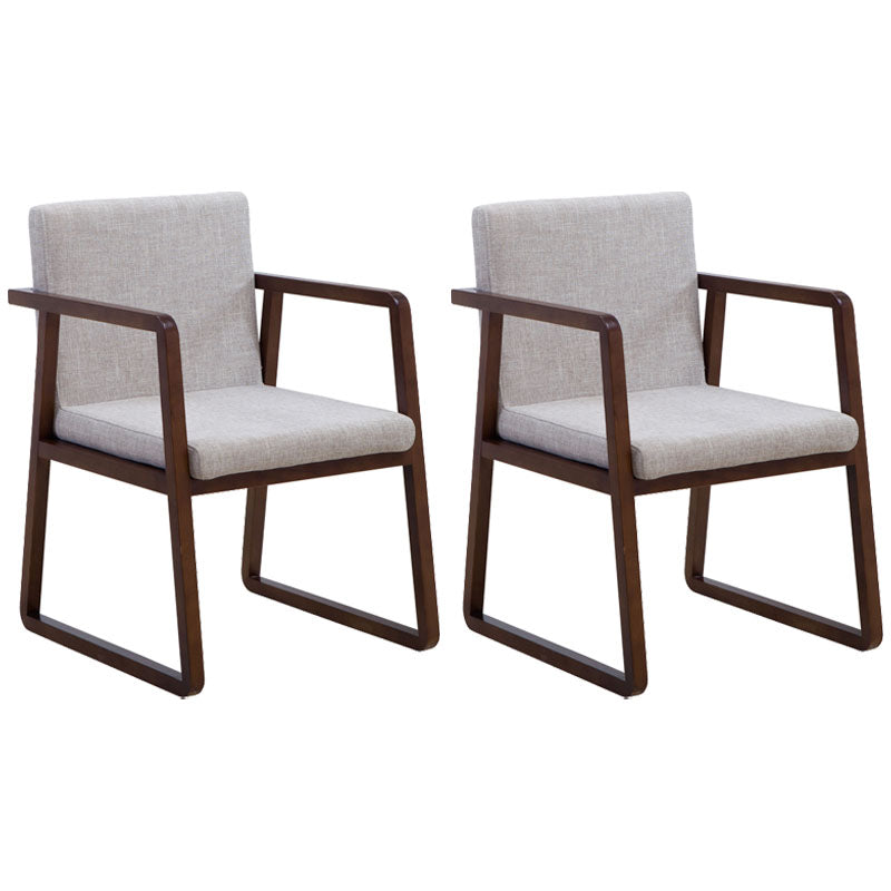 Modern Style Chairs Dining Arm Chair with Wooden Legs for Kitchen Gray-White 2 Piece Set Clearhalo ' kitchen&dining_furn' 'Dining Chairs' 'Dining Tables & Seating' 'dining_chair' 'furn' 'furn_dining_chair' 'Furniture' 'furniture_dining_chair' 'Kitchen & Dining Furniture' 'kitchen' 4666370