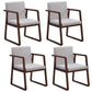 Modern Style Chairs Dining Arm Chair with Wooden Legs for Kitchen Gray-White 4 Piece Set Clearhalo ' kitchen&dining_furn' 'Dining Chairs' 'Dining Tables & Seating' 'dining_chair' 'furn' 'furn_dining_chair' 'Furniture' 'furniture_dining_chair' 'Kitchen & Dining Furniture' 'kitchen' 4666371