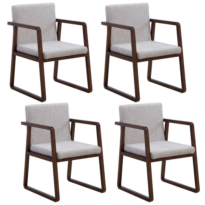 Modern Style Chairs Dining Arm Chair with Wooden Legs for Kitchen Gray-White 4 Piece Set Clearhalo ' kitchen&dining_furn' 'Dining Chairs' 'Dining Tables & Seating' 'dining_chair' 'furn' 'furn_dining_chair' 'Furniture' 'furniture_dining_chair' 'Kitchen & Dining Furniture' 'kitchen' 4666371