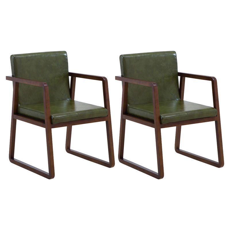 Modern Style Chairs Dining Arm Chair with Wooden Legs for Kitchen Blackish Green 2 Piece Set Clearhalo ' kitchen&dining_furn' 'Dining Chairs' 'Dining Tables & Seating' 'dining_chair' 'furn' 'furn_dining_chair' 'Furniture' 'furniture_dining_chair' 'Kitchen & Dining Furniture' 'kitchen' 4666373