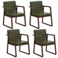 Modern Style Chairs Dining Arm Chair with Wooden Legs for Kitchen Blackish Green 4 Piece Set Clearhalo ' kitchen&dining_furn' 'Dining Chairs' 'Dining Tables & Seating' 'dining_chair' 'furn' 'furn_dining_chair' 'Furniture' 'furniture_dining_chair' 'Kitchen & Dining Furniture' 'kitchen' 4666374