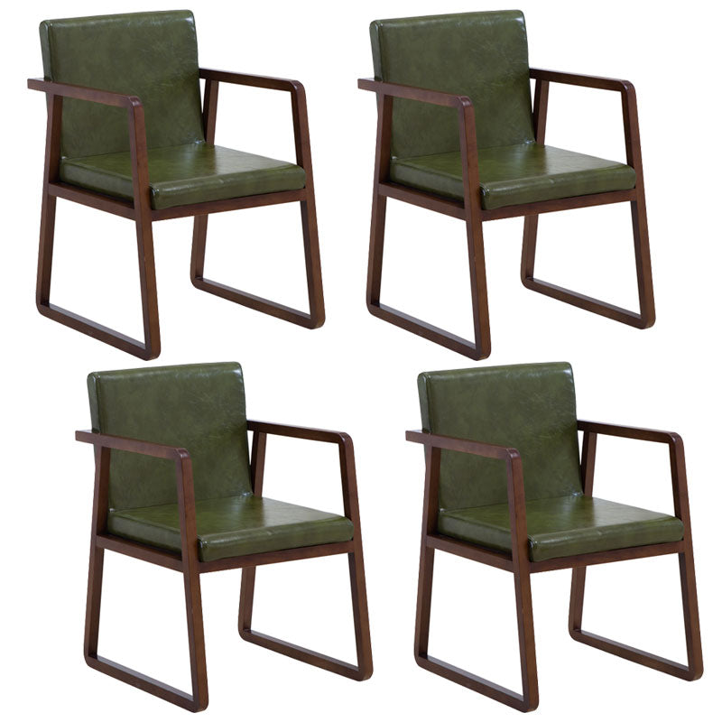 Modern Style Chairs Dining Arm Chair with Wooden Legs for Kitchen Blackish Green 4 Piece Set Clearhalo ' kitchen&dining_furn' 'Dining Chairs' 'Dining Tables & Seating' 'dining_chair' 'furn' 'furn_dining_chair' 'Furniture' 'furniture_dining_chair' 'Kitchen & Dining Furniture' 'kitchen' 4666374
