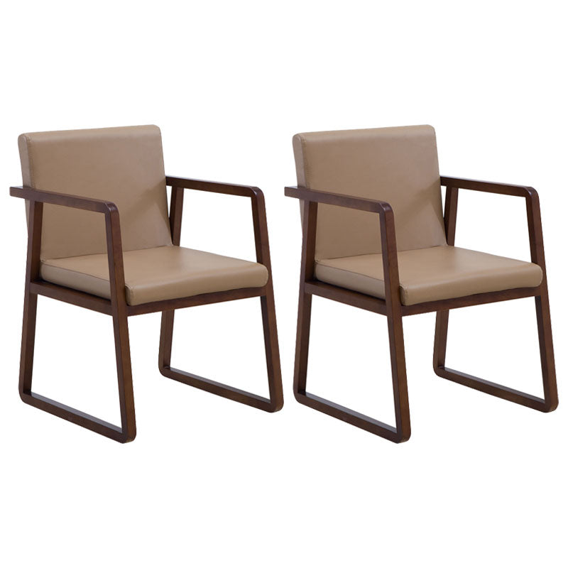 Modern Style Chairs Dining Arm Chair with Wooden Legs for Kitchen Khaki 2 Piece Set Clearhalo ' kitchen&dining_furn' 'Dining Chairs' 'Dining Tables & Seating' 'dining_chair' 'furn' 'furn_dining_chair' 'Furniture' 'furniture_dining_chair' 'Kitchen & Dining Furniture' 'kitchen' 4666376