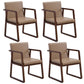 Modern Style Chairs Dining Arm Chair with Wooden Legs for Kitchen Khaki 4 Piece Set Clearhalo ' kitchen&dining_furn' 'Dining Chairs' 'Dining Tables & Seating' 'dining_chair' 'furn' 'furn_dining_chair' 'Furniture' 'furniture_dining_chair' 'Kitchen & Dining Furniture' 'kitchen' 4666377