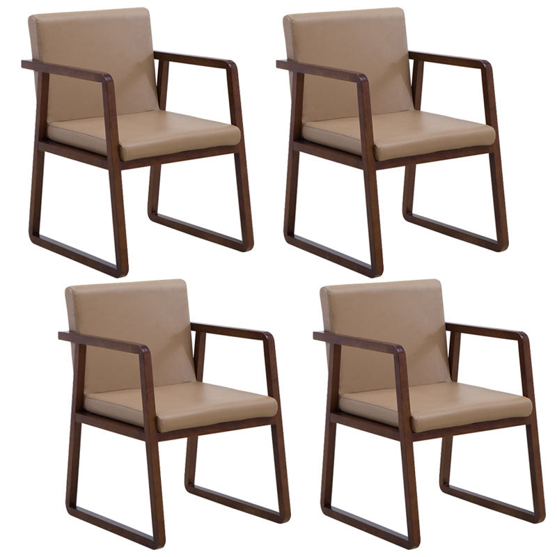 Modern Style Chairs Dining Arm Chair with Wooden Legs for Kitchen Khaki 4 Piece Set Clearhalo ' kitchen&dining_furn' 'Dining Chairs' 'Dining Tables & Seating' 'dining_chair' 'furn' 'furn_dining_chair' 'Furniture' 'furniture_dining_chair' 'Kitchen & Dining Furniture' 'kitchen' 4666377