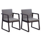 Modern Style Chairs Dining Arm Chair with Wooden Legs for Kitchen Black-Gray 2 Piece Set Clearhalo ' kitchen&dining_furn' 'Dining Chairs' 'Dining Tables & Seating' 'dining_chair' 'furn' 'furn_dining_chair' 'Furniture' 'furniture_dining_chair' 'Kitchen & Dining Furniture' 'kitchen' 4666382