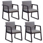 Modern Style Chairs Dining Arm Chair with Wooden Legs for Kitchen Black-Gray 4 Piece Set Clearhalo ' kitchen&dining_furn' 'Dining Chairs' 'Dining Tables & Seating' 'dining_chair' 'furn' 'furn_dining_chair' 'Furniture' 'furniture_dining_chair' 'Kitchen & Dining Furniture' 'kitchen' 4666383