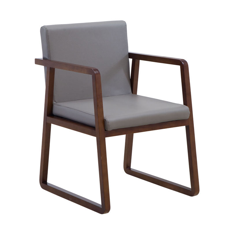 Modern Style Chairs Dining Arm Chair with Wooden Legs for Kitchen Grey 1 Piece Clearhalo ' kitchen&dining_furn' 'Dining Chairs' 'Dining Tables & Seating' 'dining_chair' 'furn' 'furn_dining_chair' 'Furniture' 'furniture_dining_chair' 'Kitchen & Dining Furniture' 'kitchen' 4666387