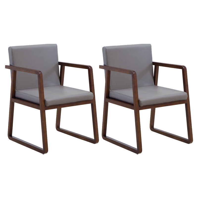 Modern Style Chairs Dining Arm Chair with Wooden Legs for Kitchen Grey 2 Piece Set Clearhalo ' kitchen&dining_furn' 'Dining Chairs' 'Dining Tables & Seating' 'dining_chair' 'furn' 'furn_dining_chair' 'Furniture' 'furniture_dining_chair' 'Kitchen & Dining Furniture' 'kitchen' 4666388