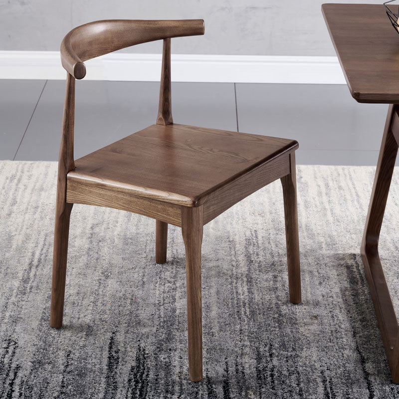 Industrial Style Open Back Side Chair for Kitchen Armless Wood Dining Side Chair Walnut 1 Piece Clearhalo ' kitchen&dining_furn' 'Dining Chairs' 'Dining Tables & Seating' 'dining_chair' 'furn' 'furn_dining_chair' 'Furniture' 'furniture_dining_chair' 'Kitchen & Dining Furniture' 'kitchen' 4666409