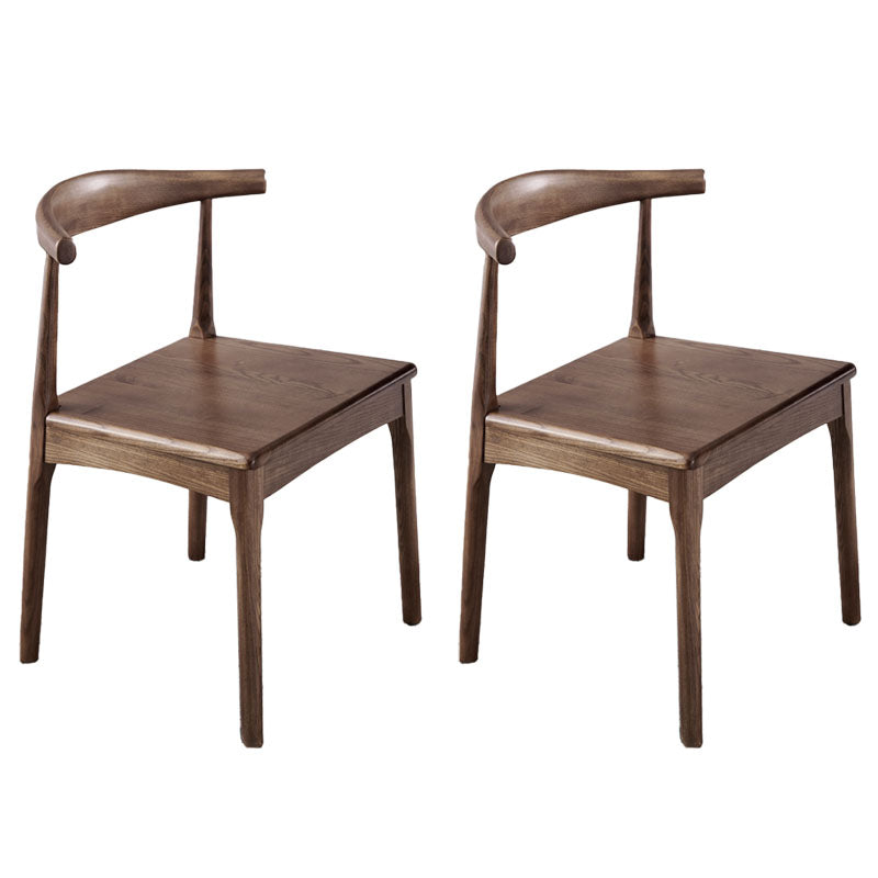 Industrial Style Open Back Side Chair for Kitchen Armless Wood Dining Side Chair Walnut 2 Piece Set Clearhalo ' kitchen&dining_furn' 'Dining Chairs' 'Dining Tables & Seating' 'dining_chair' 'furn' 'furn_dining_chair' 'Furniture' 'furniture_dining_chair' 'Kitchen & Dining Furniture' 'kitchen' 4666411