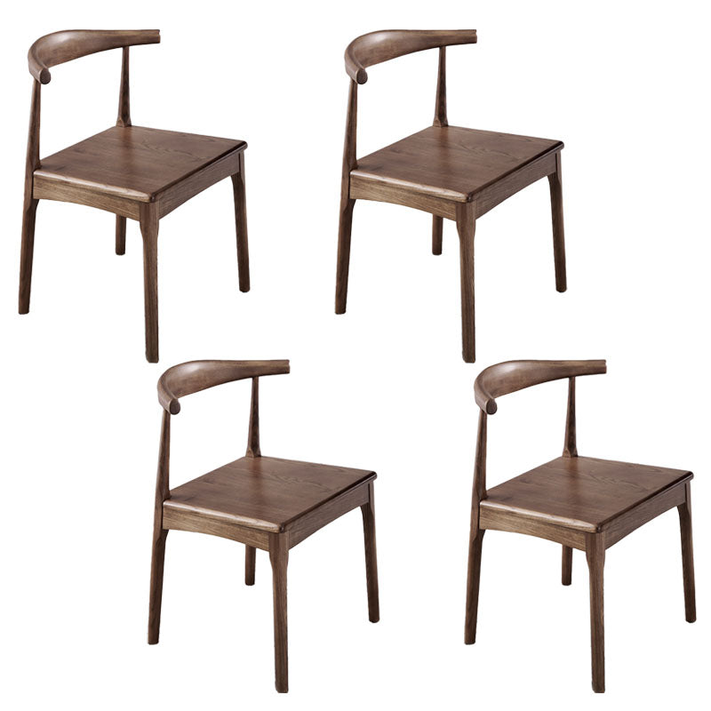 Industrial Style Open Back Side Chair for Kitchen Armless Wood Dining Side Chair Walnut 4 Piece Set Clearhalo ' kitchen&dining_furn' 'Dining Chairs' 'Dining Tables & Seating' 'dining_chair' 'furn' 'furn_dining_chair' 'Furniture' 'furniture_dining_chair' 'Kitchen & Dining Furniture' 'kitchen' 4666413