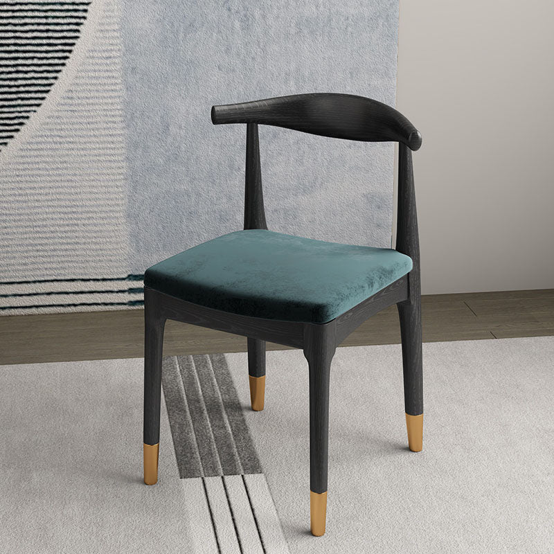 Industrial Open Back Side Chair for Kitchen Wood Dining Side Chairs Black-Gold 1 Piece Clearhalo ' kitchen&dining_furn' 'Dining Chairs' 'Dining Tables & Seating' 'dining_chair' 'furn' 'furn_dining_chair' 'Furniture' 'furniture_dining_chair' 'Kitchen & Dining Furniture' 'kitchen' 4666416