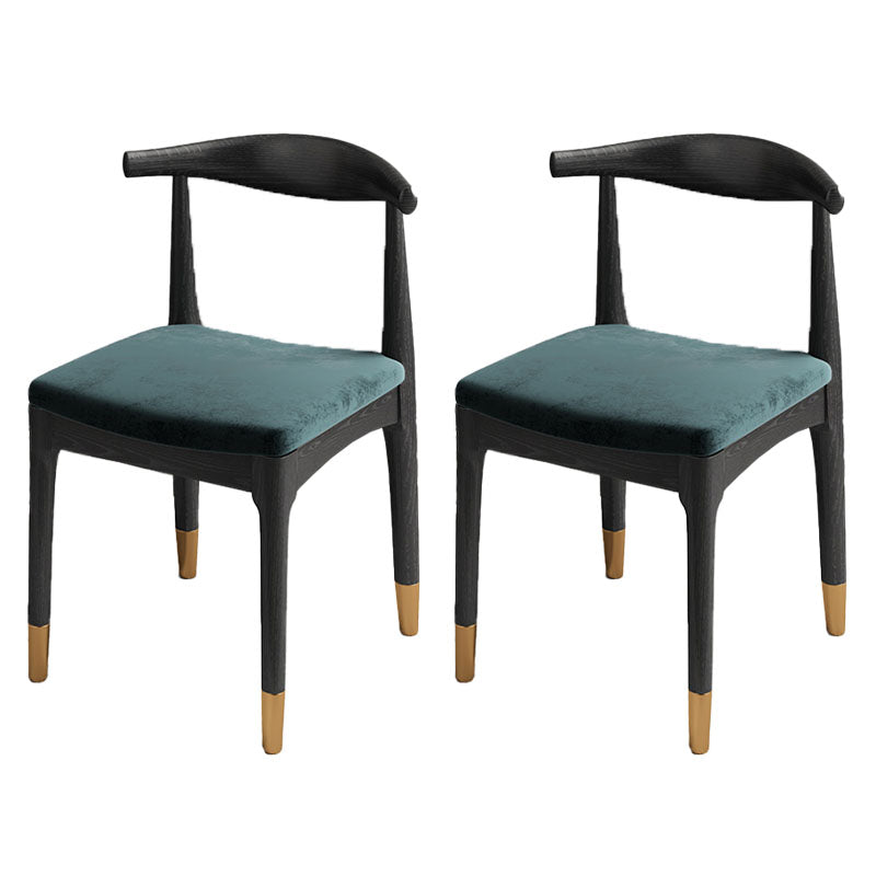 Industrial Open Back Side Chair for Kitchen Wood Dining Side Chairs Black-Gold 2 Piece Set Clearhalo ' kitchen&dining_furn' 'Dining Chairs' 'Dining Tables & Seating' 'dining_chair' 'furn' 'furn_dining_chair' 'Furniture' 'furniture_dining_chair' 'Kitchen & Dining Furniture' 'kitchen' 4666417