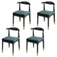 Industrial Open Back Side Chair for Kitchen Wood Dining Side Chairs Black-Gold 4 Piece Set Clearhalo ' kitchen&dining_furn' 'Dining Chairs' 'Dining Tables & Seating' 'dining_chair' 'furn' 'furn_dining_chair' 'Furniture' 'furniture_dining_chair' 'Kitchen & Dining Furniture' 'kitchen' 4666419