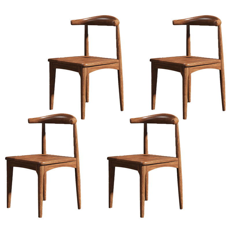 Industrial Design Open Back Side Chair for Kitchen Wood Dining Side Chair Walnut 4 Piece Set Clearhalo ' kitchen&dining_furn' 'Dining Chairs' 'Dining Tables & Seating' 'dining_chair' 'furn' 'furn_dining_chair' 'Furniture' 'furniture_dining_chair' 'Kitchen & Dining Furniture' 'kitchen' 4666451