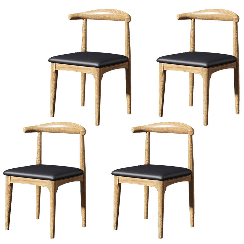 Industrial Design Open Back Side Chair for Kitchen Wood Dining Side Chair Natural 4 Piece Set Clearhalo ' kitchen&dining_furn' 'Dining Chairs' 'Dining Tables & Seating' 'dining_chair' 'furn' 'furn_dining_chair' 'Furniture' 'furniture_dining_chair' 'Kitchen & Dining Furniture' 'kitchen' 4666463