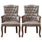 Farmhouse Rubberwood Solid Back Arm Chair Matte Finish Faux Leather Dining Chair Light Gray 2 Piece Set Clearhalo ' kitchen&dining_furn' 'Dining Chairs' 'Dining Tables & Seating' 'dining_chair' 'furn' 'furn_dining_chair' 'Furniture' 'furniture_dining_chair' 'Kitchen & Dining Furniture' 'kitchen' 4666471