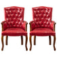 Farmhouse Rubberwood Solid Back Arm Chair Matte Finish Faux Leather Dining Chair Red 2 Piece Set Clearhalo ' kitchen&dining_furn' 'Dining Chairs' 'Dining Tables & Seating' 'dining_chair' 'furn' 'furn_dining_chair' 'Furniture' 'furniture_dining_chair' 'Kitchen & Dining Furniture' 'kitchen' 4666474