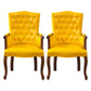 Farmhouse Rubberwood Solid Back Arm Chair Matte Finish Faux Leather Dining Chair Yellow 2 Piece Set Clearhalo ' kitchen&dining_furn' 'Dining Chairs' 'Dining Tables & Seating' 'dining_chair' 'furn' 'furn_dining_chair' 'Furniture' 'furniture_dining_chair' 'Kitchen & Dining Furniture' 'kitchen' 4666476