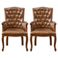 Farmhouse Rubberwood Solid Back Arm Chair Matte Finish Faux Leather Dining Chair Khaki 2 Piece Set Clearhalo ' kitchen&dining_furn' 'Dining Chairs' 'Dining Tables & Seating' 'dining_chair' 'furn' 'furn_dining_chair' 'Furniture' 'furniture_dining_chair' 'Kitchen & Dining Furniture' 'kitchen' 4666480